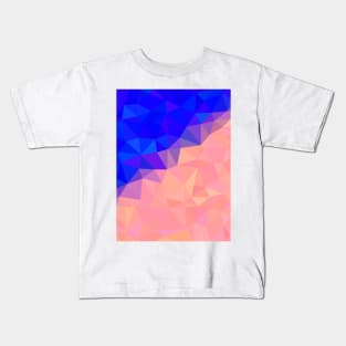 Blue, Pink and Peach Abstract Geometric Design Kids T-Shirt